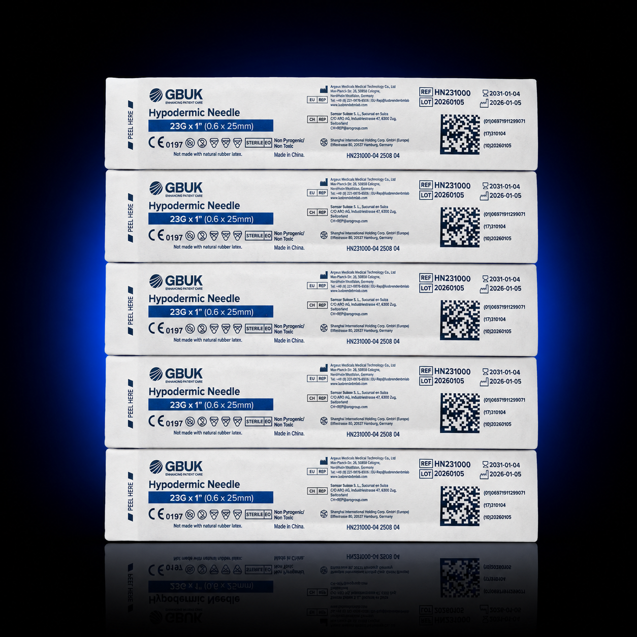 GBUK 23G 1" (25mm) Sterile Hypodermic Needle - Image 2