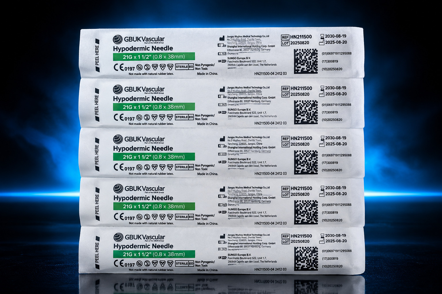 GBUK 21G × 1.5″ (38mm) Sterile Hypodermic Needle - Image 2