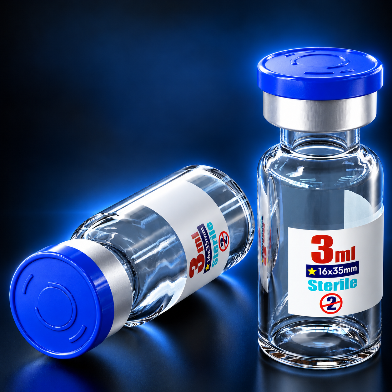 KS-Tek 3ml Sterile Glass Vial with Flip-Off Cap